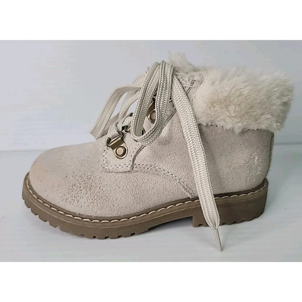 Polo Ralph Lauren Burnley Fleece Lined‎ Toddler Size 9 Lace Up Boot Tan Suede